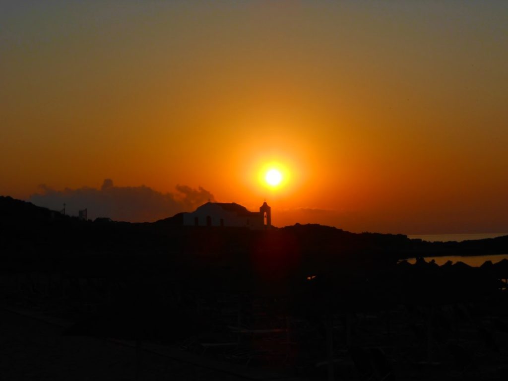 tramonto in grecia